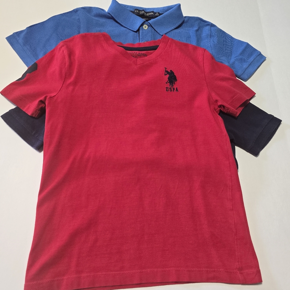 U.S. Polo Assn. Cotton Size S (6-7) Boys' Red, Blue, and Navy Shirts Bundle - Picture 3 of 12